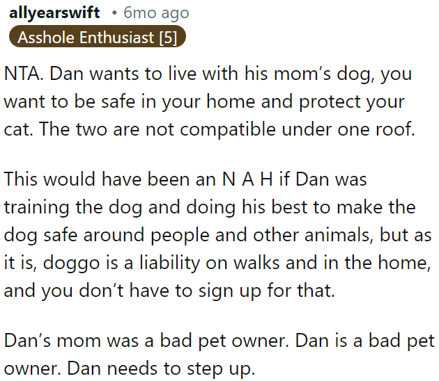 If Dan properly trained the dog, it could have worked, but his negligence makes it unsafe.