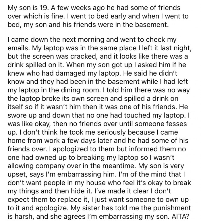 Here's the story and what happened with the laptop.