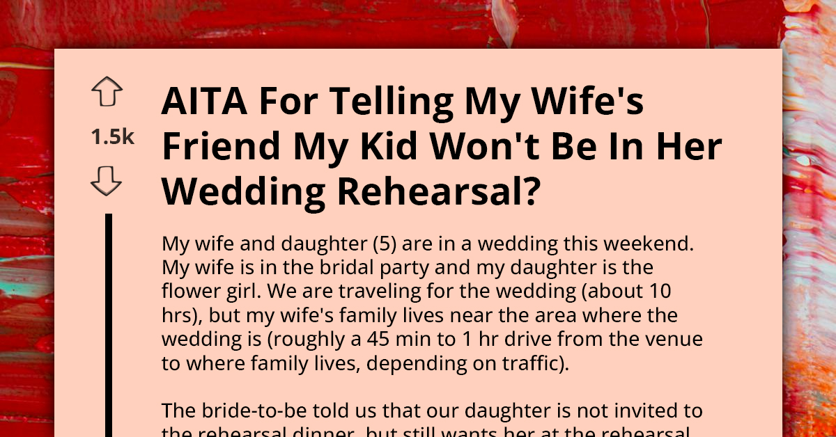 Parents Pull Daughter From Wedding Rehearsal After Bride Excludes Her From Rehearsal Dinner