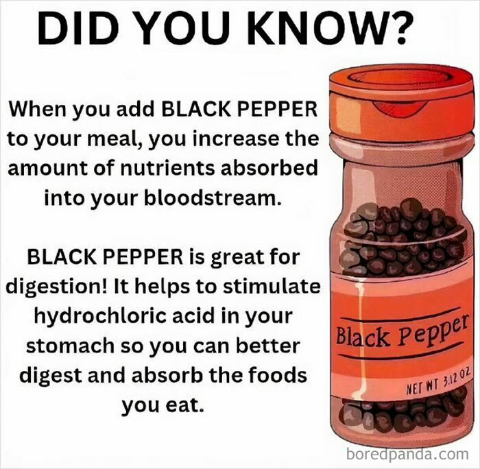 13. An important thing to note about black pepper