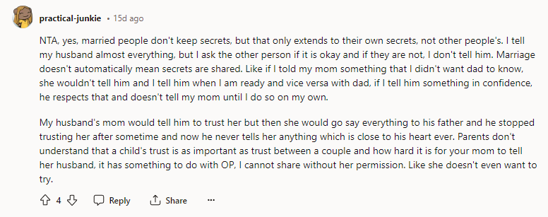 Own secrets vs other people secrets