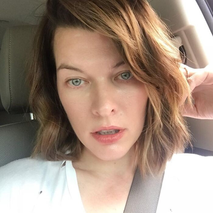 10. Milla Jovovich without makeup on her face