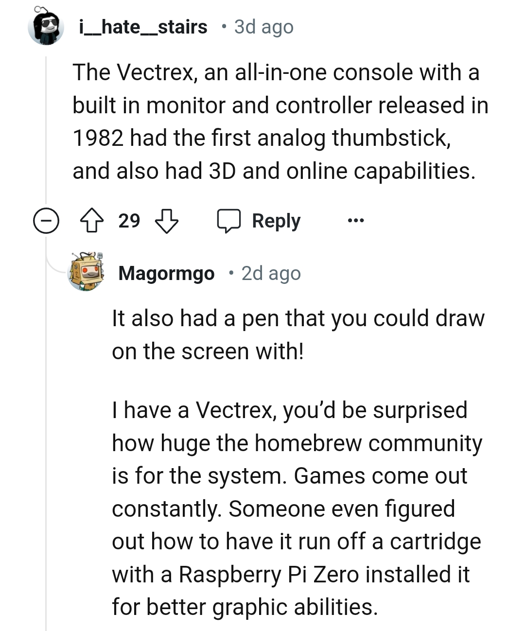 12. The Vectrex had the first analog thumb stick