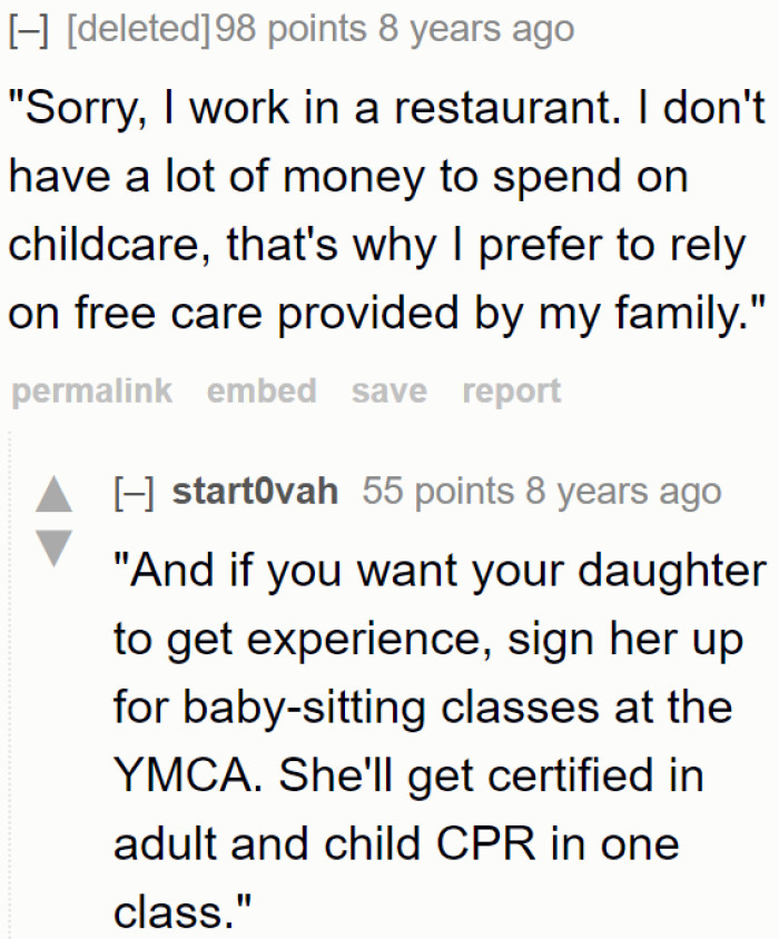 manager-pressures-young-mother-to-hire-her-teen-daughter-as-babysitter