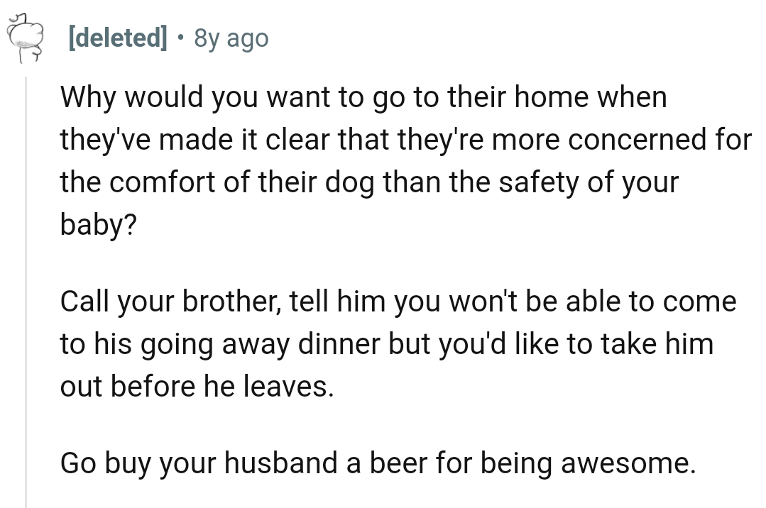 The OP should buy the husband a beer