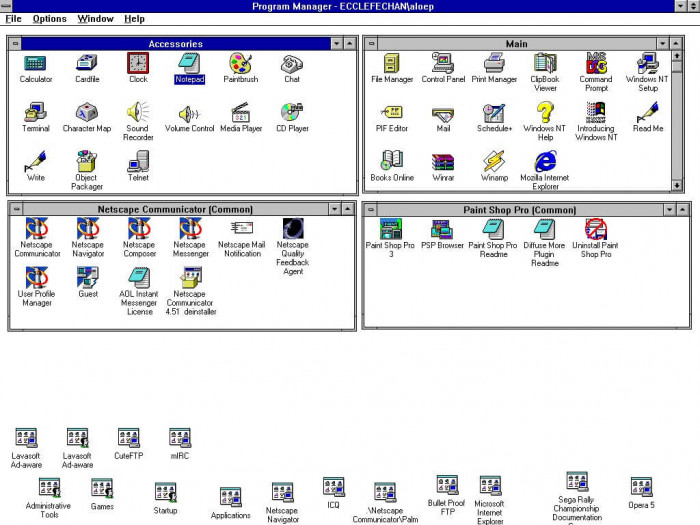 15. Microsoft Windows OS in the 90s.