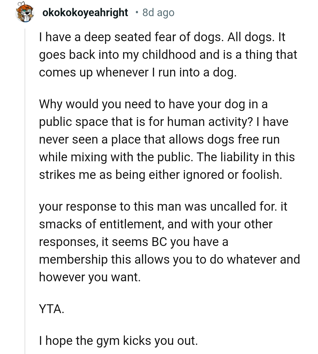 lady-gets-bashed-online-for-refusing-to-leash-her-dog-at-gym-until-she