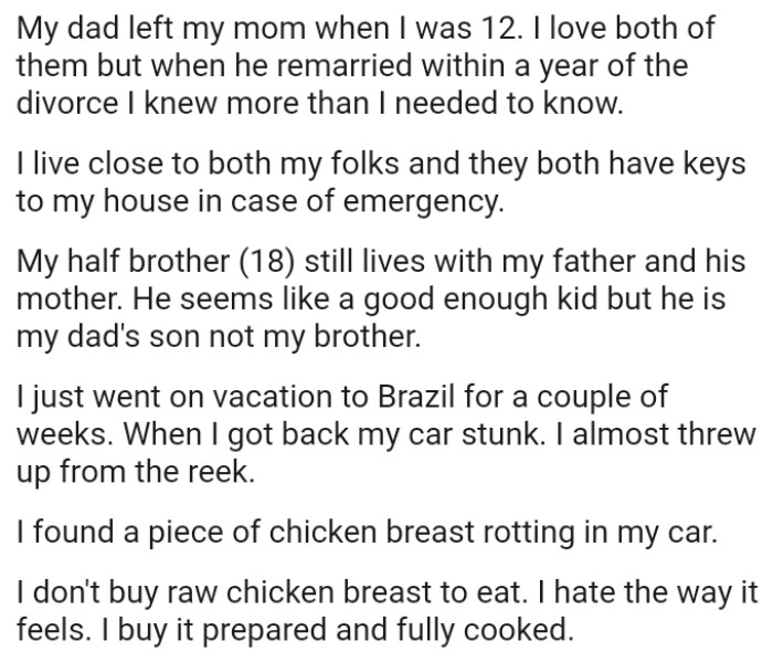 Man Discovers His Car Smells Terrible After A Trip, Gives His Dad Four ...