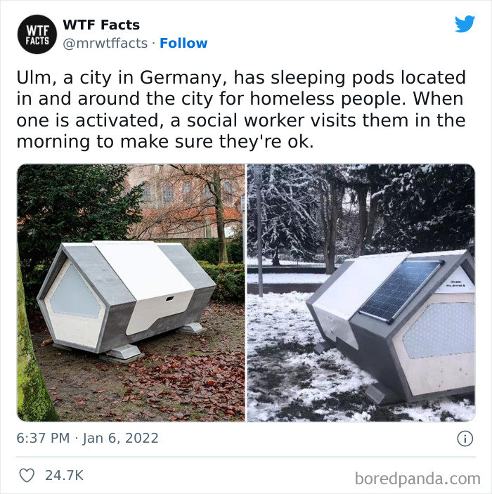 5. A city in Germany has sleeping pods located in and out