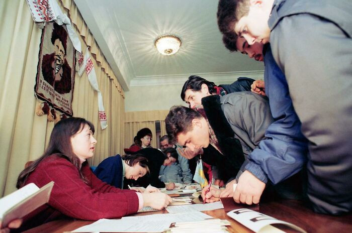 50. Ukrainians vote for independence in 1991