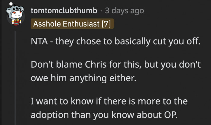 It might not be Chris’ fault but Redditors believe that he doesn’t have any obligation to him