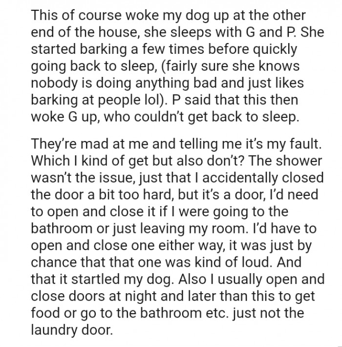 The shower wasn’t the issue, just that the OP accidentally closed the door a bit too hard