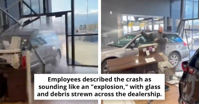 Furious Car Buyer Crashes Into Dealership After Refund Request Is Denied
