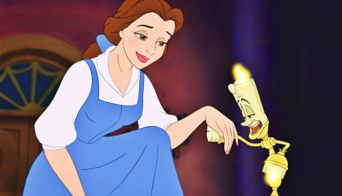 16. The blue dress that Belle wears symbolizes her being an outsider.