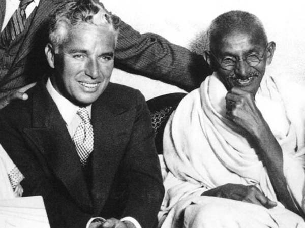 31. Charlie Chaplin and Mathatma Gandhi.