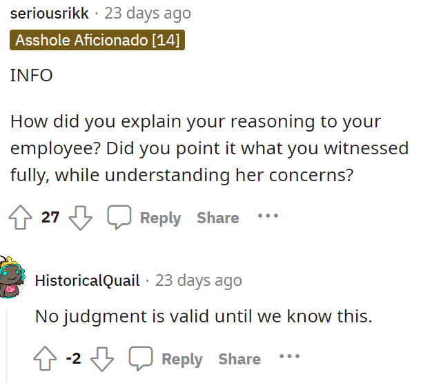 OP did tell us how she explained the situation, though, because she told her what she found, and essentially, they could review camera footage from the bar as well.