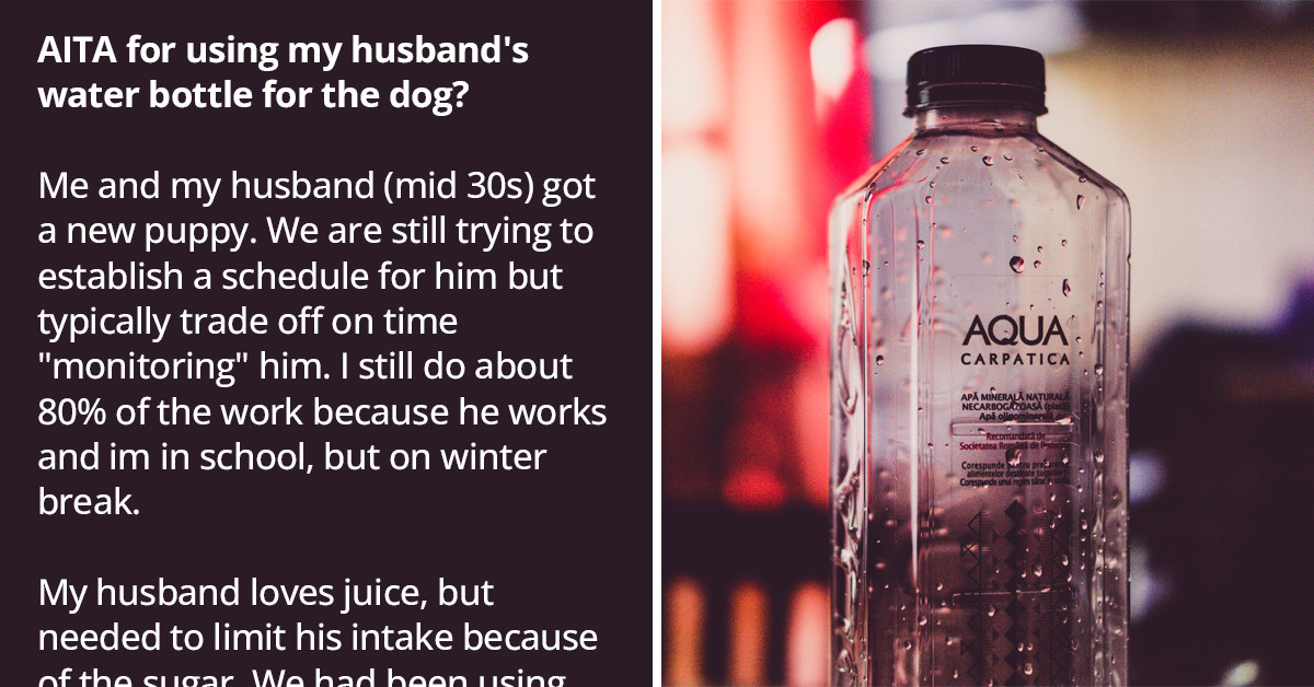 Angry Husband Swears At Wife For Using His Water Bottle For The Dog