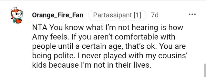 This Redditor is one who has never played with the cousin's kids