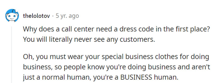OP Gets Sent Home For Violating Dress Code In Call Center Workplace ...