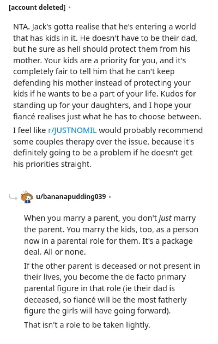 The guy needs to understand that while he doesn't have the responsibility as a dad, he has the responsibility to emotionally protect the kids.