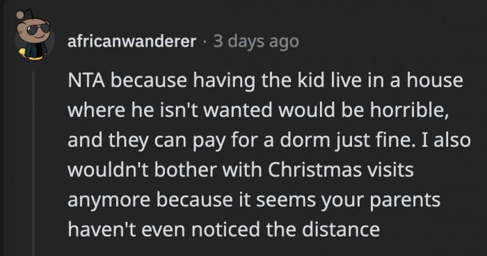 This Redditor reasoned out his vote and suggested that it might not be worth it to have a relationship with OP’s family anymore