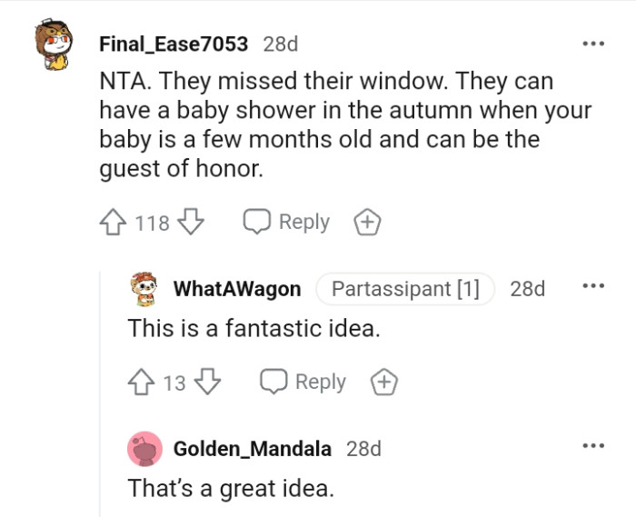 Woman Turns Down A Baby Shower Arranged By Inlaws Because They Planned