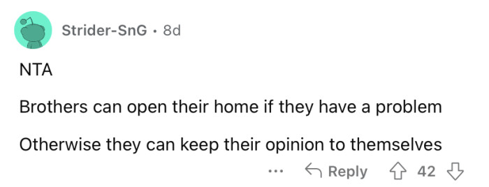 "They can keep their opinions to themselves."