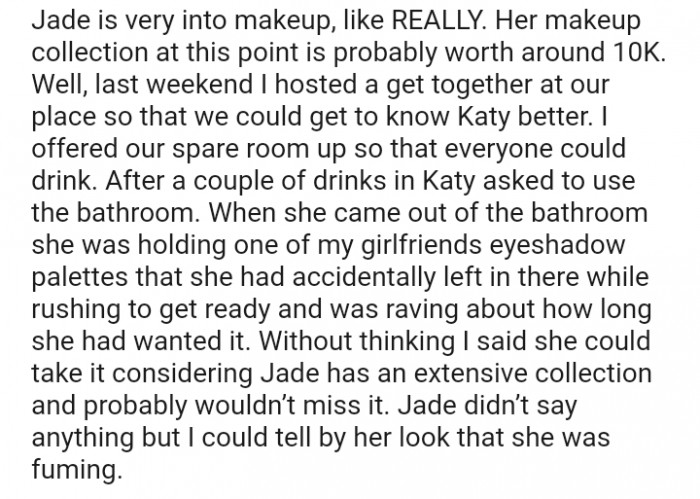 Jade has an extensive collection and probably wouldn’t miss it
