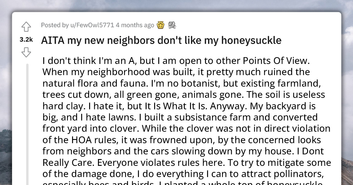 Environmentally Conscious Redditor Plants Honeysuckles To Attract Bees And Birds, New Neighbor