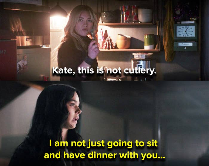 In the Hawkeye series, Florence Pugh and Hailee Steinfeld improvised the scene where Yelena Belova and Kate Bishop have a little chat over dinner