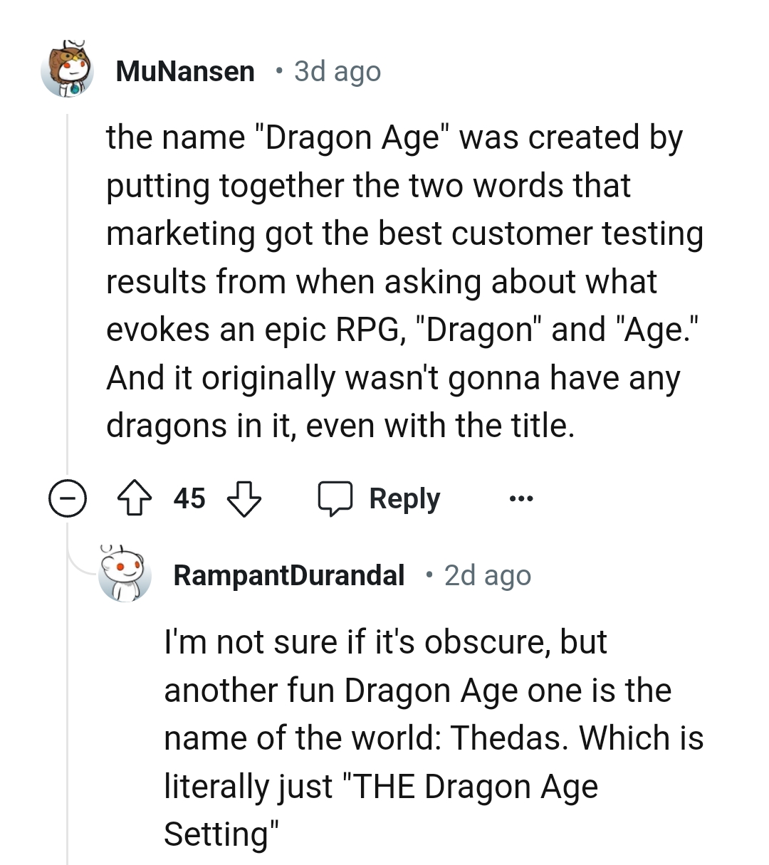 16. Dragon Age originally wasn't going to have any dragons on it