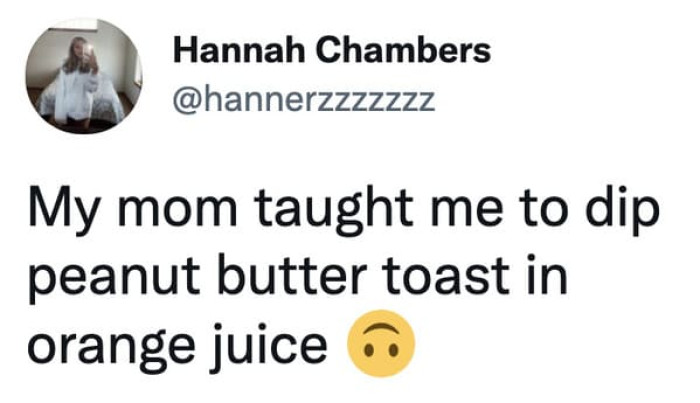 5. Peanut butter and orange juice