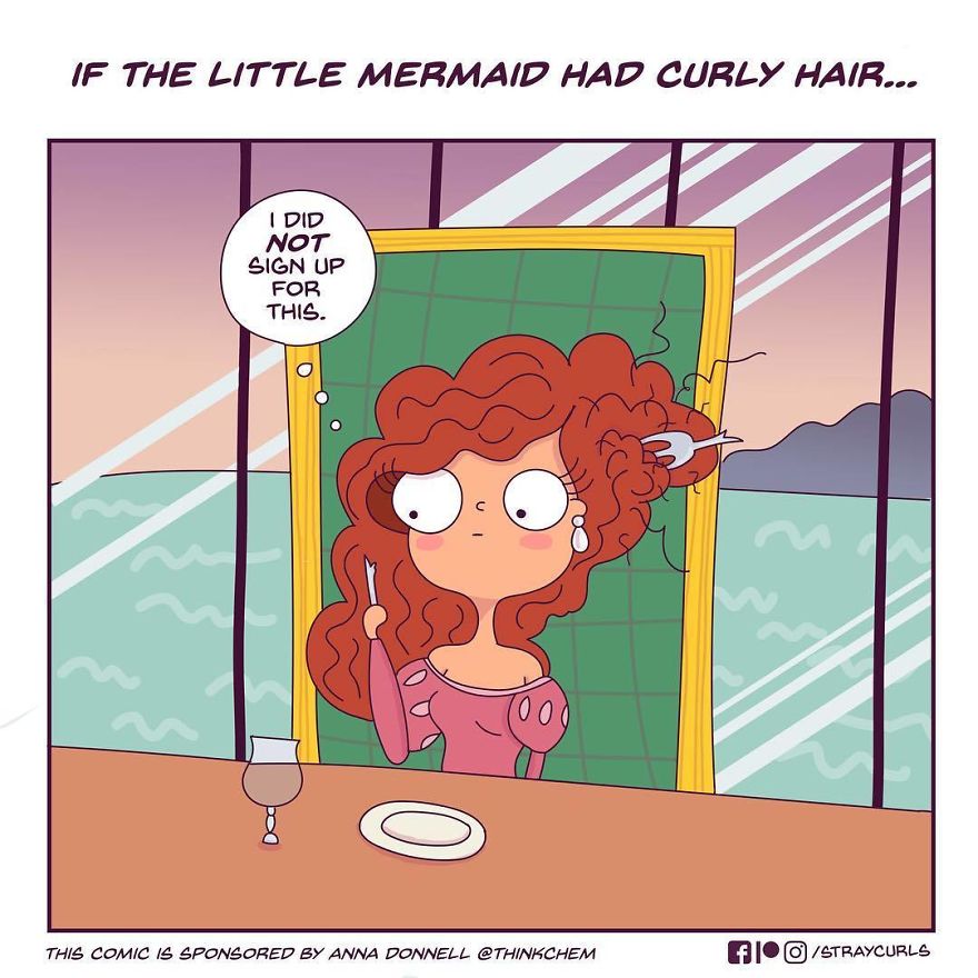 If Ariel from The Little Mermaid had curly hair...
