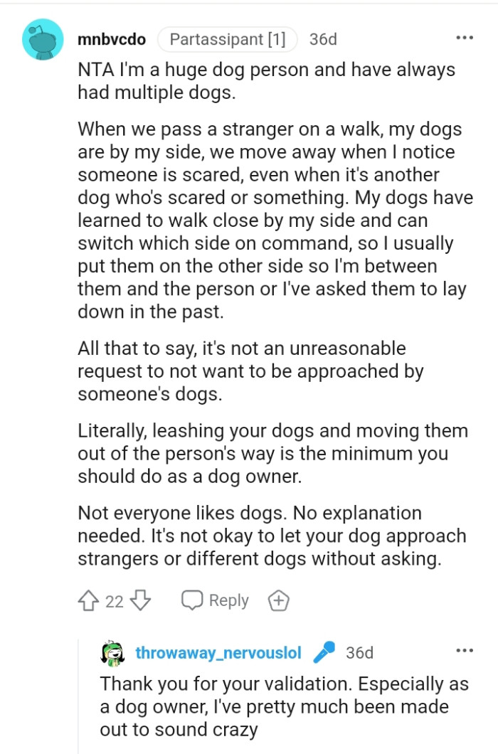 It's not an unreasonable request to not want to be approached by a dog