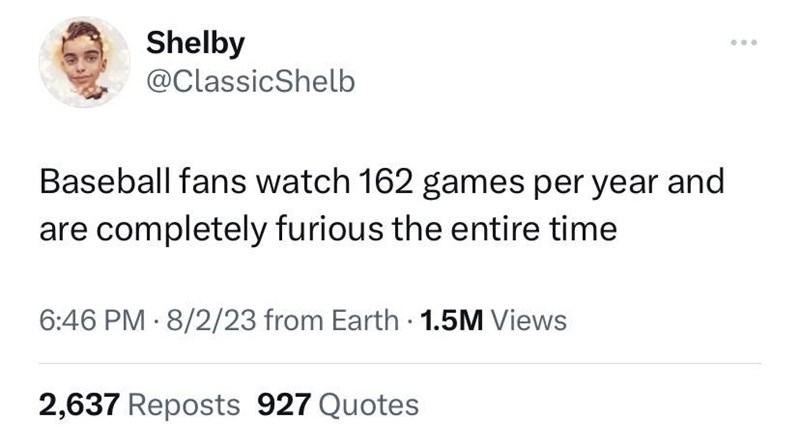 20. Baseball fans and how many times they watch the game