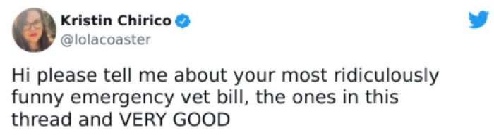 1. What about your most ridiculous vet bill?