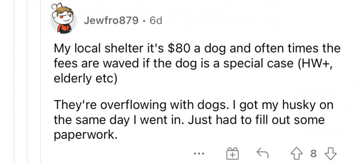 People quickly started putting how much they paid for their dog.