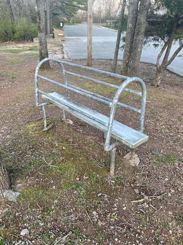 3. This strange bench with bars.