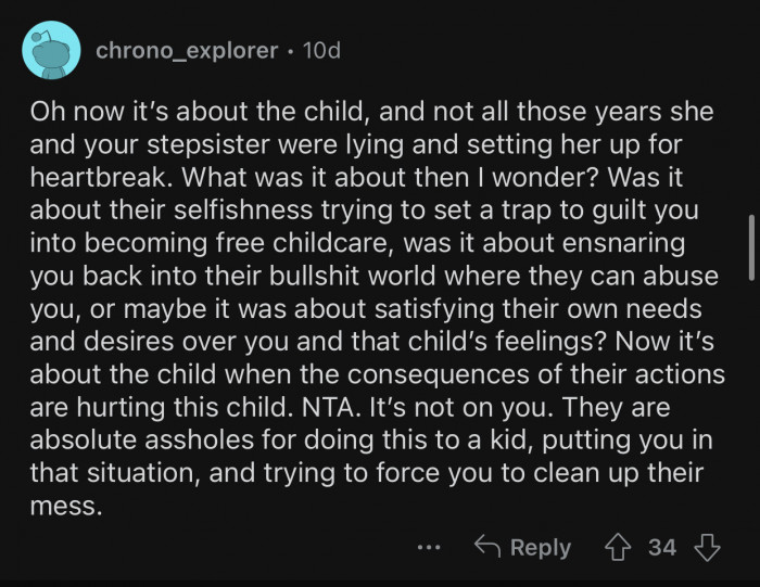 The mom and sister are absolute a-holes for forcing Op into this situation.